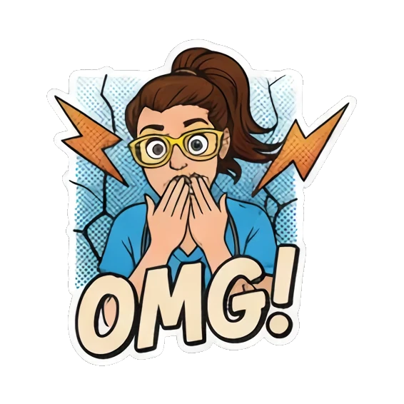 护士震惊捂嘴说OMG! Nurse Life Vibes sticker for expressive chats and social replies.