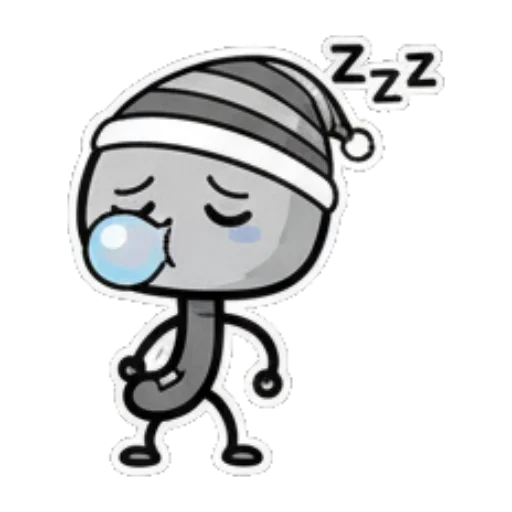 小人戴睡帽吹泡泡 Expressive Grey Blob sticker for expressive chats and social replies.