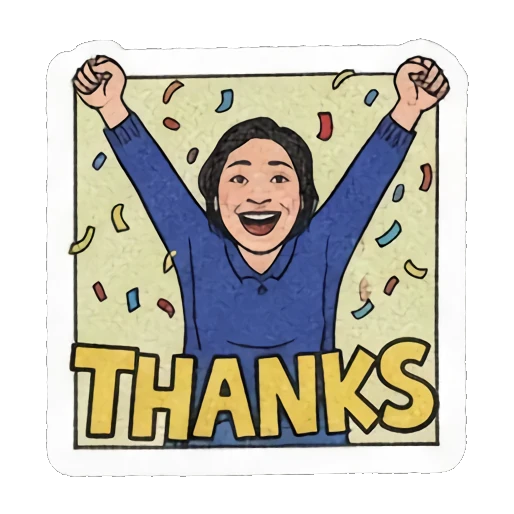 woman saying thanks Retro Comic Daily Expressions sticker for expressive chats and social replies.