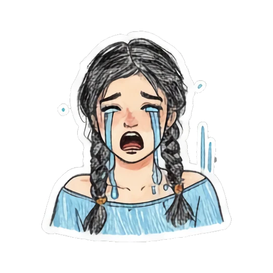 少女伤心哭泣 Girl's daily sticker for expressive chats and social replies.