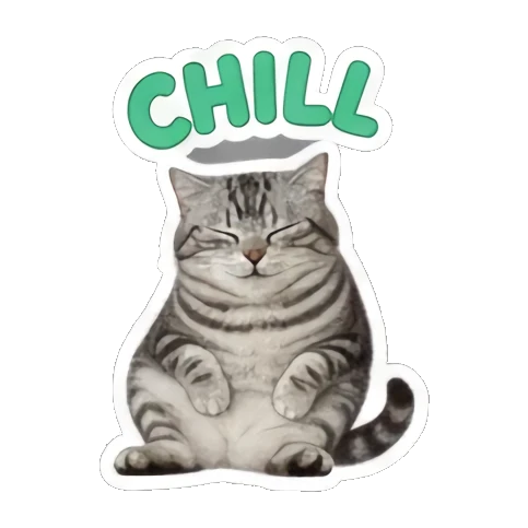猫咪思考状态 Grumpy Tabby Daily sticker for expressive chats and social replies.