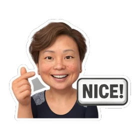 mother smiling nicely Cheerful Mom Daily Life sticker for expressive chats and social replies.
