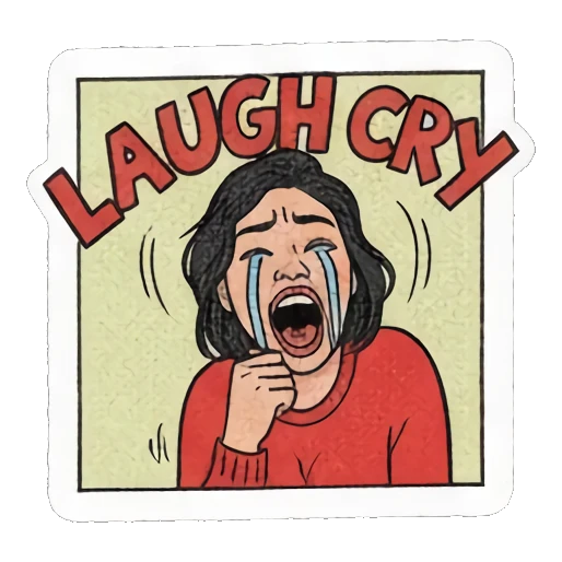 woman laughing loudly Retro Comic Daily Expressions sticker for expressive chats and social replies.