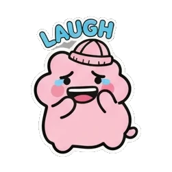团子 聊天 Pink Blob Buddies sticker for expressive chats and social replies.