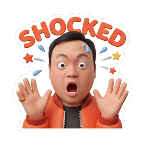 震惊表情 Modern Guy Daily Vibes sticker for expressive chats and social replies.