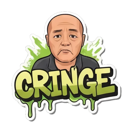 Cringing with discomfort Bald Guy's Street Vibes sticker for expressive chats and social replies.