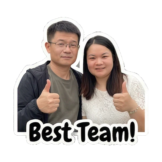 Giving a thumbs up as a team Our Sweet Couple Life sticker for expressive chats and social replies.