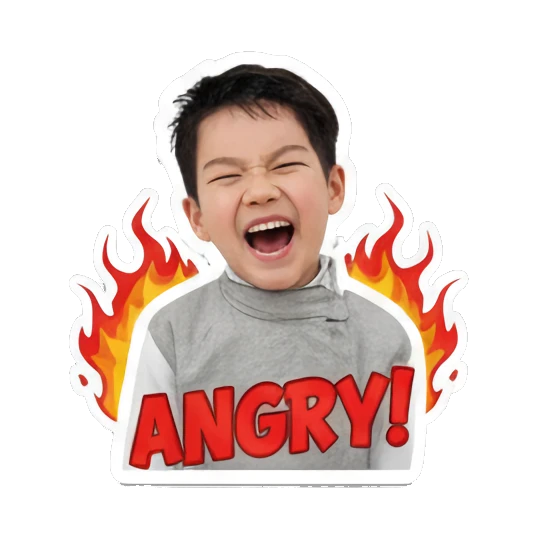 小男孩托腮思考 Little Boy Expressions sticker for expressive chats and social replies.