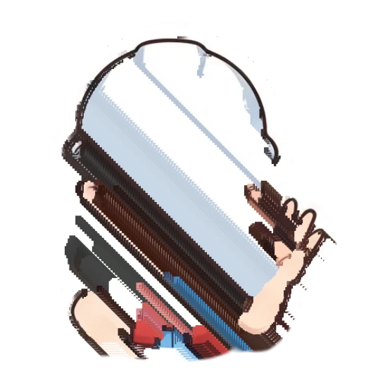 Female worker with hard hat giving OK sign Hard Hat Heroes sticker for expressive chats and social replies.