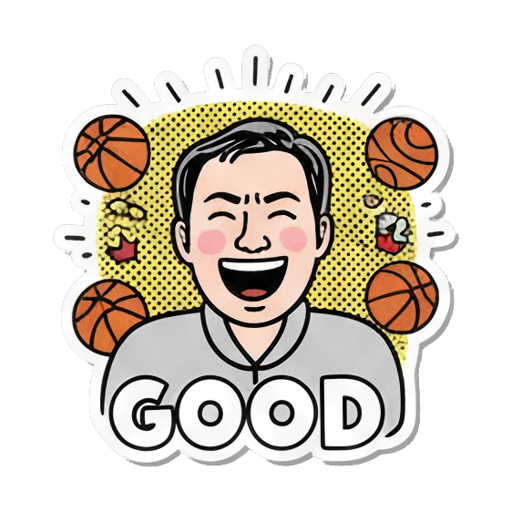 Man expressing thanks Basketball Pop Art Guy sticker for expressive chats and social replies.