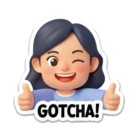 点赞的少女说GOTCHA Cheerful Girl Daily Life sticker for expressive chats and social replies.
