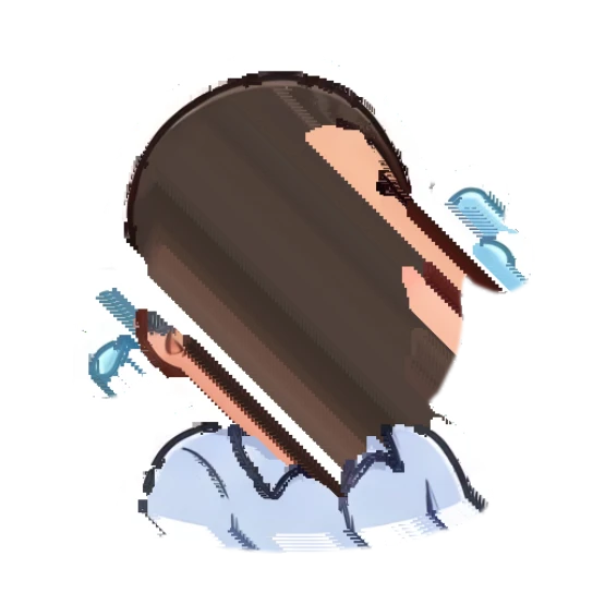 Bearded man laughing out loud with tears of joy Cheerful Bearded Office Guy sticker for expressive chats and social replies.