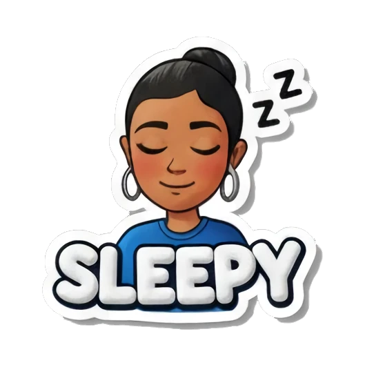 女孩困倦睡觉 Playful Girl Expressions sticker for expressive chats and social replies.