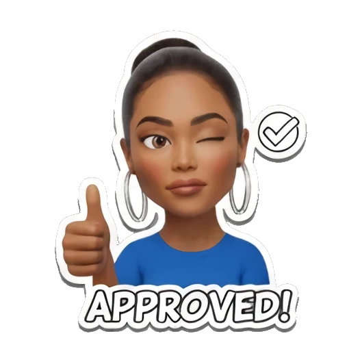 点赞认可的表情 Modern Girl Expressions sticker for expressive chats and social replies.