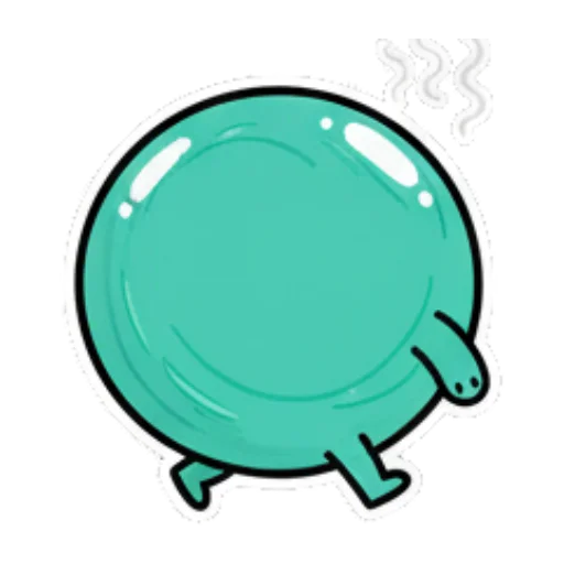 身体冒汗感到疲惫 Teal Blob Expressive Stickers sticker for expressive chats and social replies.