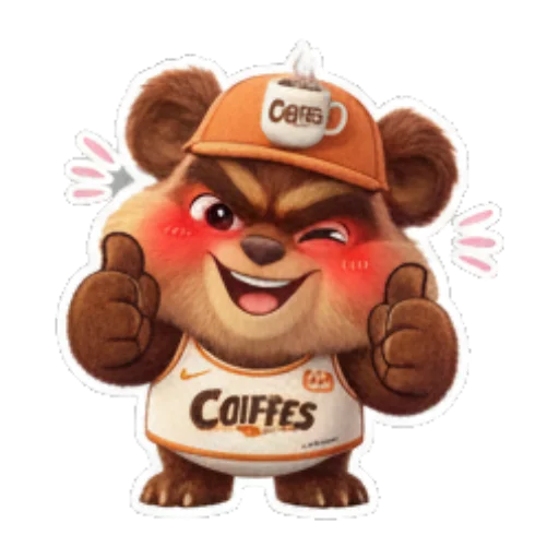 小熊眨眼点赞 Cute Bear Daily Stickers sticker for expressive chats and social replies.