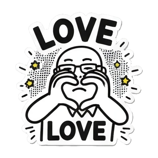 大叔流泪痛哭 Keith Haring Style Office Guy sticker for expressive chats and social replies.