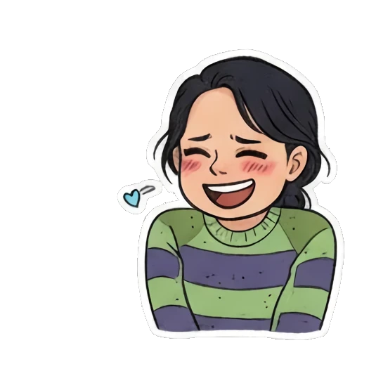 疑惑HUHA问号 Doodle Girl's Moods sticker for expressive chats and social replies.