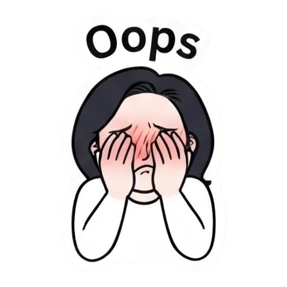 Embarrassed woman covering face with hands saying Oops Daily Life of a Modern Girl sticker for expressive chats and social replies.