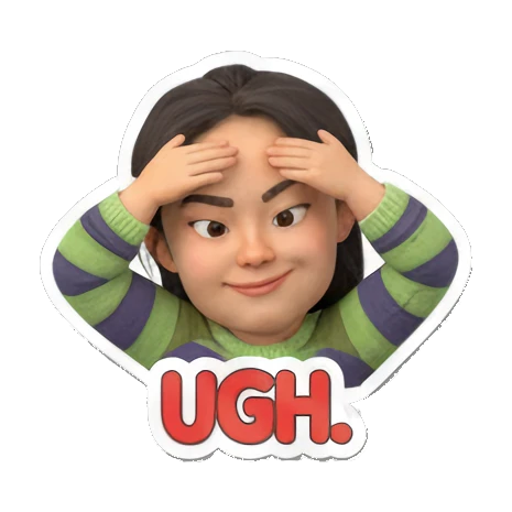 心情写照，总有一款适合你 Cute Girl's Daily Moods sticker for expressive chats and social replies.