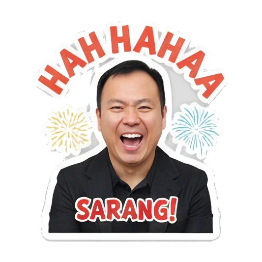 Professional man laughing with HAH HAHA text Professional Office Man Daily sticker for expressive chats and social replies.