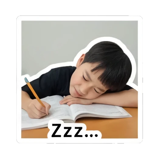 boy with pet dog Little Student Struggles sticker for expressive chats and social replies.