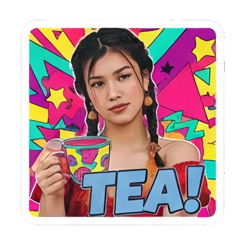 孟菲斯艺术风 Retro Vibe Girl Express sticker for expressive chats and social replies.
