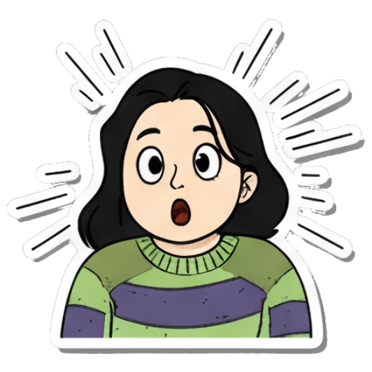 Girl looking surprised with shock lines Daily Life of a Girl sticker for expressive chats and social replies.