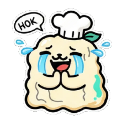 小厨师伤心大哭流泪 Cute Chef Dumpling Stickers sticker for expressive chats and social replies.