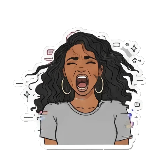 日常聊天表情 Doodle Girl Moods sticker for expressive chats and social replies.