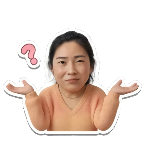 困惑摊手HUH Daily Life of a Cheerful Girl sticker for expressive chats and social replies.