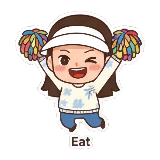 Girl saying goodbye. Visor Girl's Expressive Day sticker for expressive chats and social replies.