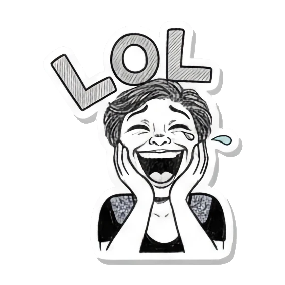 女性大笑LOL Auntie's Daily Moods sticker for expressive chats and social replies.