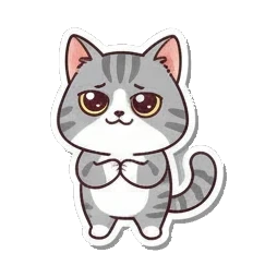 双手合十 Chibi Tabby's Moods sticker for expressive chats and social replies.