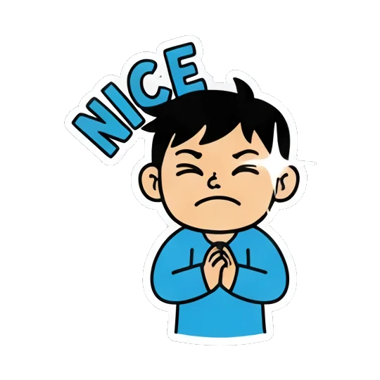 双手合十 Little Boy Daily Expressions sticker for expressive chats and social replies.
