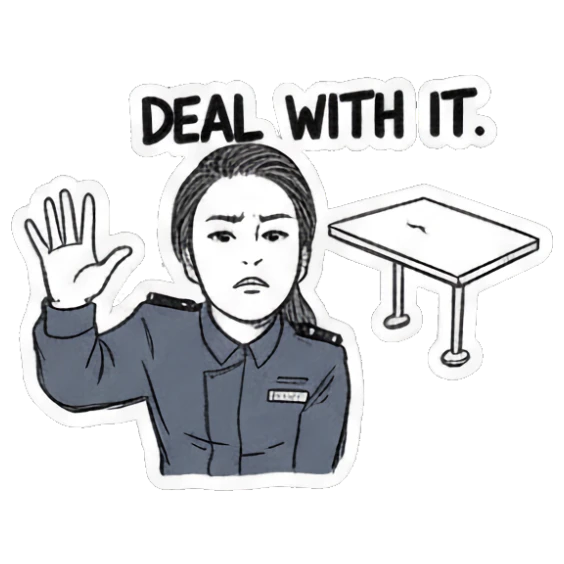 淡定酷飒姿态 Quirky Agent's Daily Reactions sticker for expressive chats and social replies.