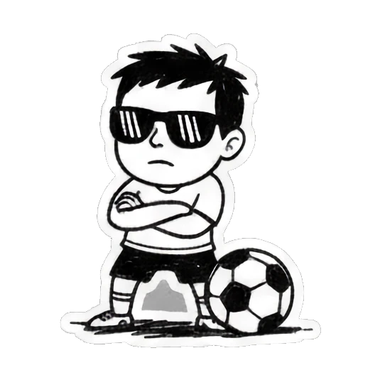 酷酷墨镜男孩 Soccer Boy's Daily Play sticker for expressive chats and social replies.
