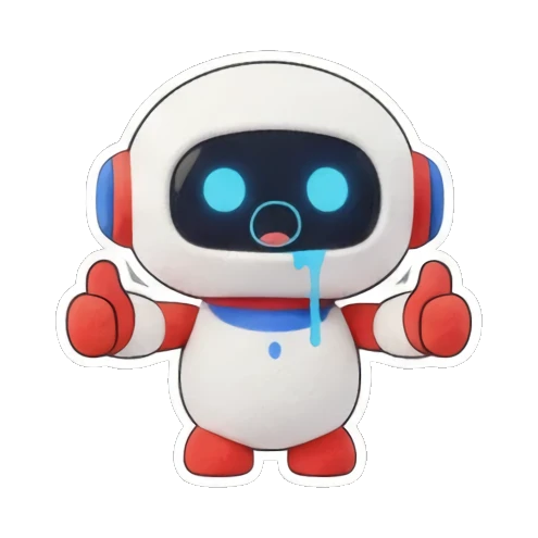 机器人戴睡帽睡觉 Little Tech Buddy sticker for expressive chats and social replies.