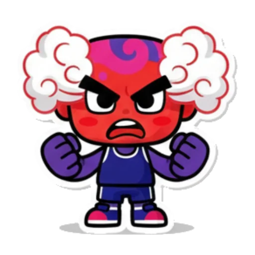 奔跑中的活力小人 Expressive Purple Buddy sticker for expressive chats and social replies.