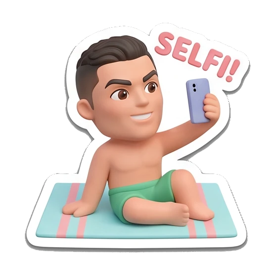 Boy taking a selfie with phone and SELFI text Summer Vibes Boy sticker for expressive chats and social replies.