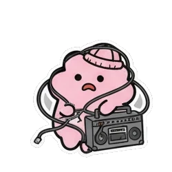 戴耳机听音乐 Pinky Music Jam sticker for expressive chats and social replies.