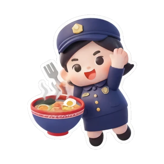 警官奔跑加速 Chibi Officer's Daily Life sticker for expressive chats and social replies.