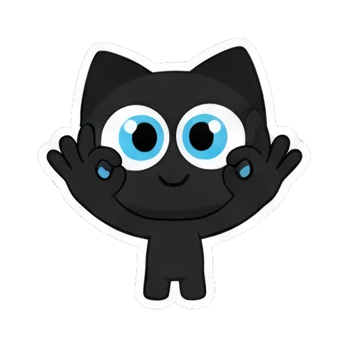 laughing with tears Playful Black Cat Expressions sticker for expressive chats and social replies.