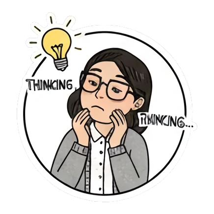 思考中灯泡 Expressive Girl Daily sticker for expressive chats and social replies.
