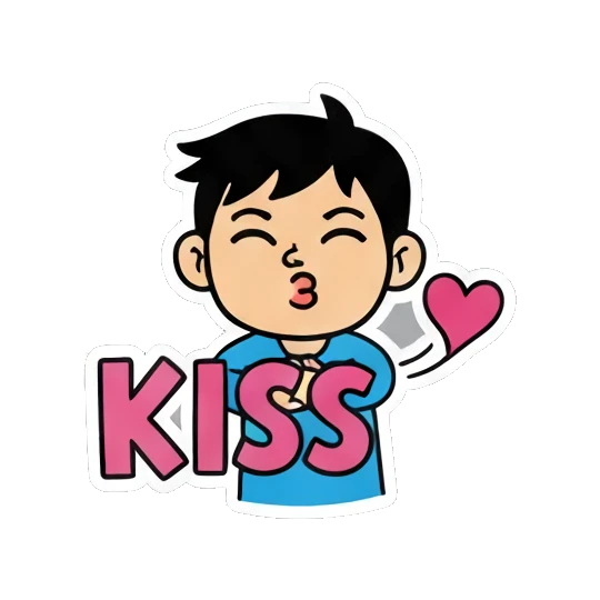 送出飞吻 Little Boy Daily Expressions sticker for expressive chats and social replies.