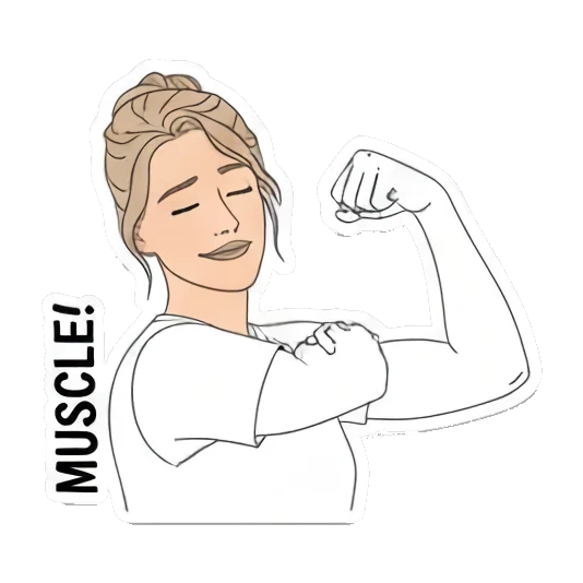 女孩秀肌肉强壮 Girl's Daily Reactions sticker for expressive chats and social replies.