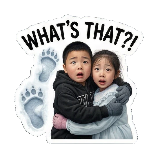 两人思考点子 Winter Kids Duo sticker for expressive chats and social replies.