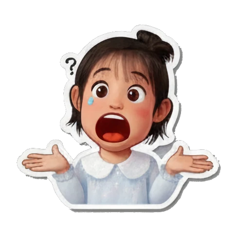女孩道歉SORRY Puffy Little Girl Expressions sticker for expressive chats and social replies.