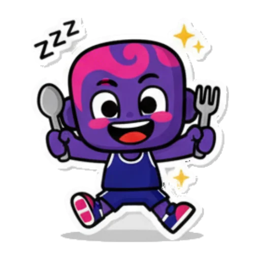 表示抱歉和歉意 Expressive Purple Buddy sticker for expressive chats and social replies.