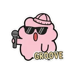 戴墨镜唱歌 Pinky Music Jam sticker for expressive chats and social replies.